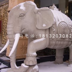 廣場(chǎng)大象石雕，動(dòng)物石雕