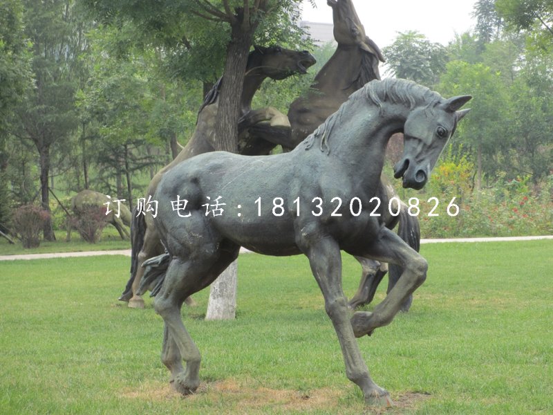 公園馬雕塑，銅雕馬