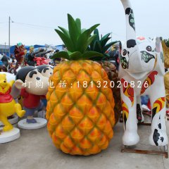 玻璃鋼仿真菠蘿，仿真水果雕塑