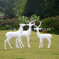 玻璃鋼樹葉鹿，玻璃鋼抽象動(dòng)物雕塑