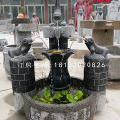 石來遠轉(zhuǎn)石雕，青石流水擺件