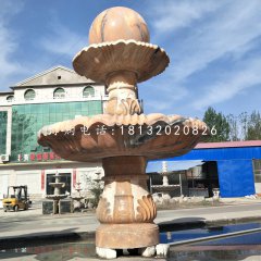 晚霞紅風(fēng)水球噴泉，雙層風(fēng)水球雕塑