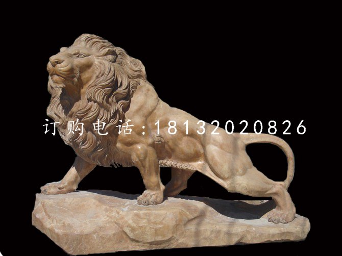晚霞紅動(dòng)物石雕廣場(chǎng)獅子雕塑