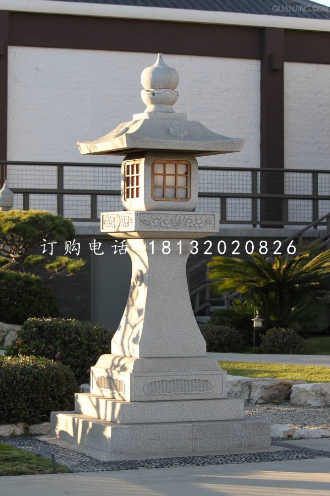 宮燈石雕，公園大理石燈雕塑