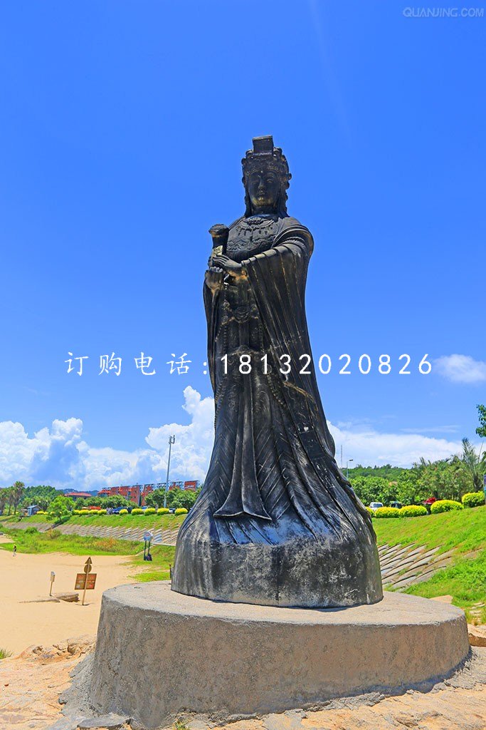 媽祖銅雕，廣場神仙銅雕
