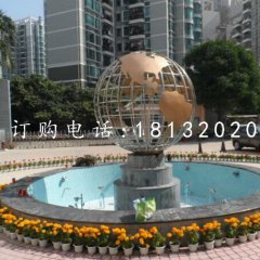不銹鋼地球儀雕塑，廣場不銹鋼雕塑