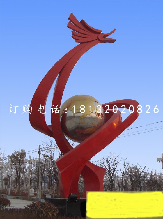 不銹鋼龍騰雕塑，廣場(chǎng)抽象龍雕塑