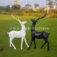 玻璃鋼抽象幾何鹿，公園抽象動(dòng)物雕塑