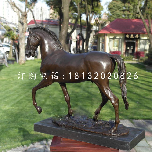 走路的馬銅雕，公園動(dòng)物銅雕 (2)