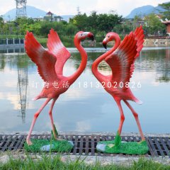 仿真火烈鳥雕塑，玻璃鋼動物擺件