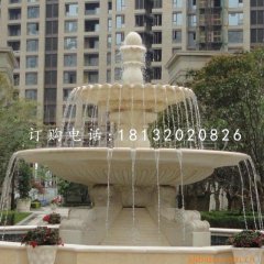 三層歐式噴泉石雕，小區(qū)噴泉雕塑