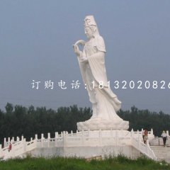 立式觀音石雕，漢白玉佛像石雕