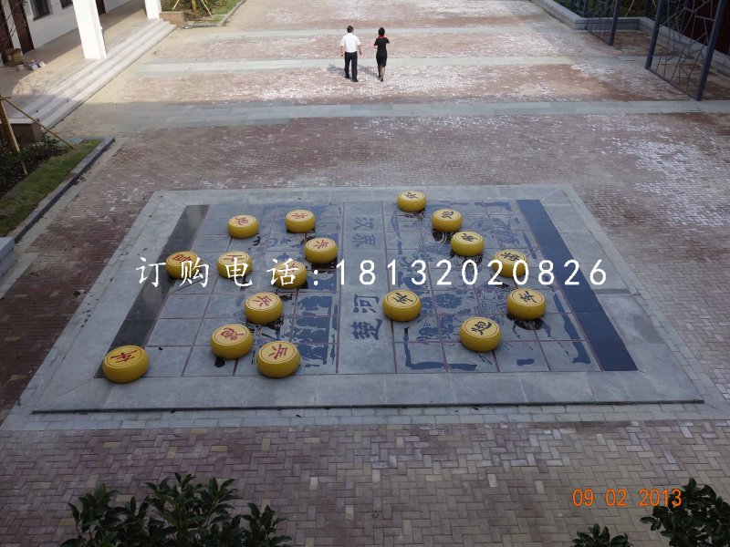 玻璃鋼仿真象棋雕塑，公園景觀雕塑
