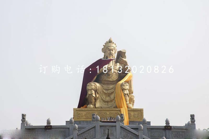 關(guān)公讀書(shū)銅雕 大型坐式銅關(guān)公 (2)