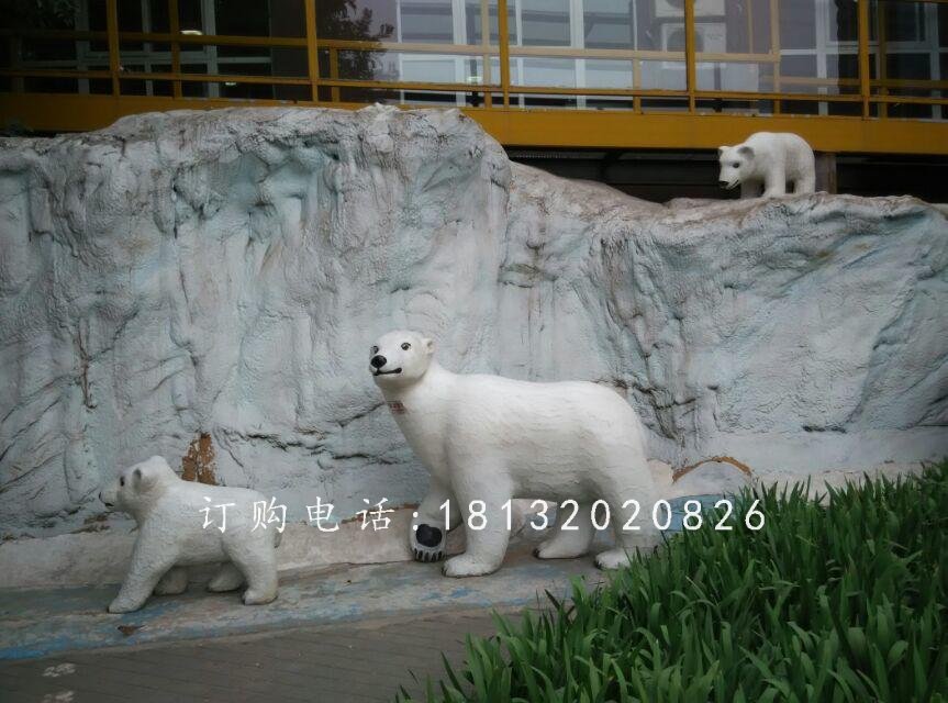 玻璃鋼北極熊，商場(chǎng)動(dòng)物雕塑