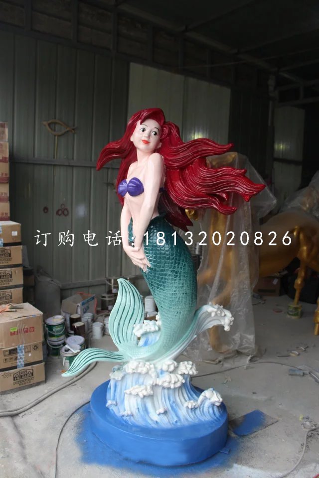 美人魚雕塑，玻璃鋼卡通雕塑.jpg