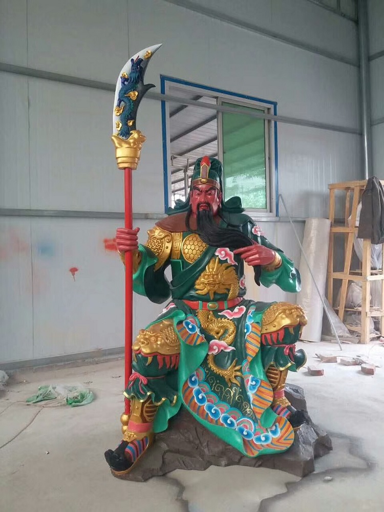 彩繪關(guān)公雕塑，玻璃鋼武財(cái)神.jpg