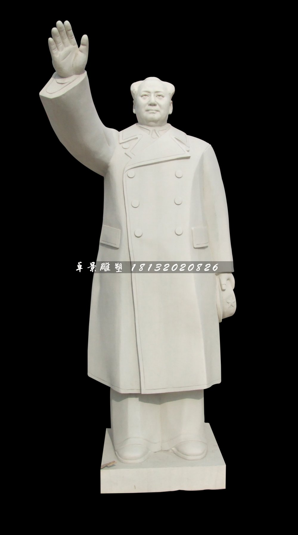 廣場(chǎng)偉人石雕，漢白玉毛主席揮手石雕 (1).jpg