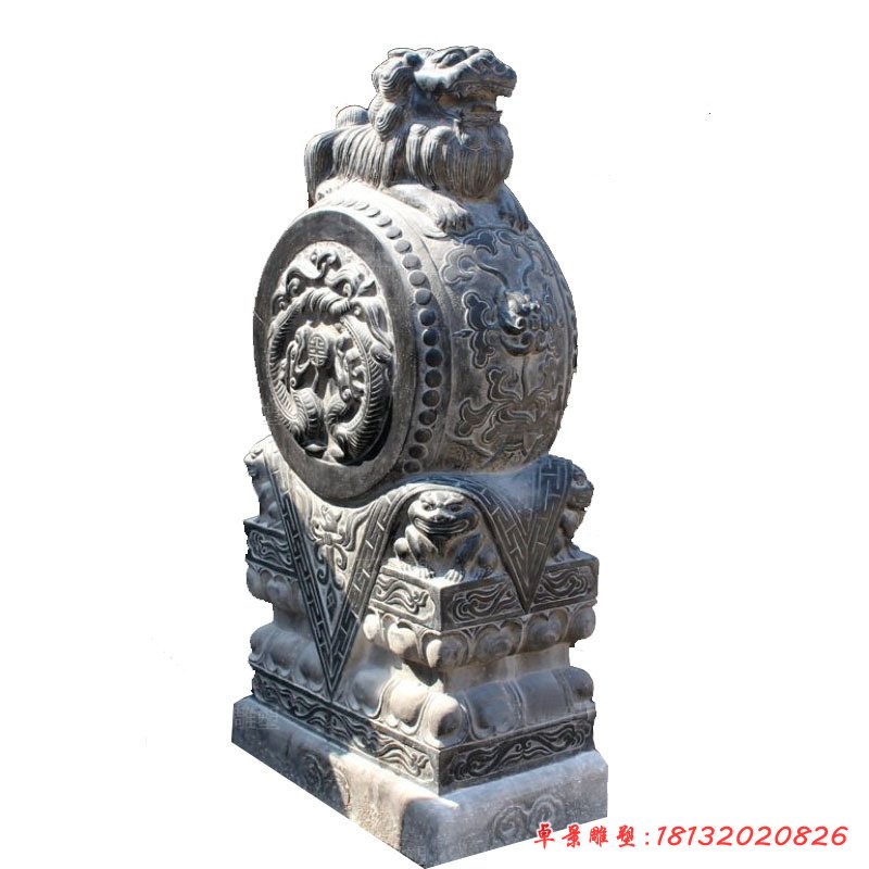 仿古浮雕型抱鼓石庭院景觀(guān)石雕 (4)[1]