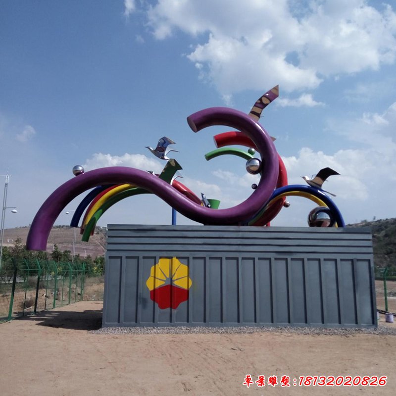 不銹鋼祥云雕塑，不銹鋼飛翔雕塑，廣場雕塑 (5)