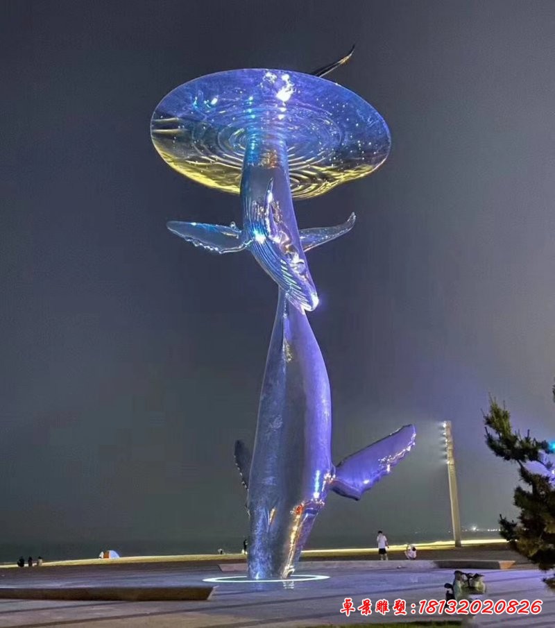 大型不銹鋼鯨魚(yú)雕塑