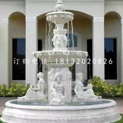 噴泉石雕，大理石人物噴泉雕塑