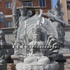 千手觀音石雕，大理石千手觀音菩薩雕塑