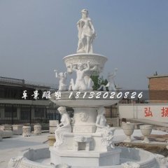 漢白玉噴泉雕塑，人物噴泉石雕