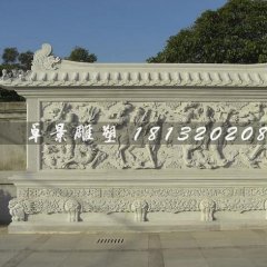 石雕影壁，麒麟石浮雕