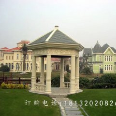 石雕涼亭，尖頂涼亭雕塑