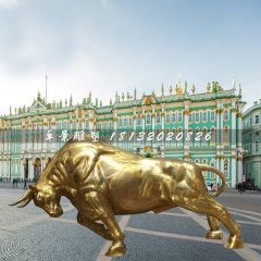黃牛銅雕，廣場(chǎng)開(kāi)荒牛銅雕