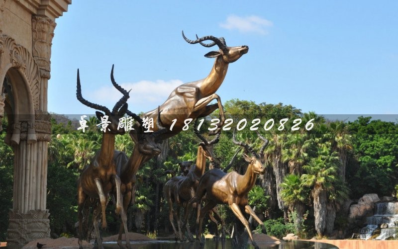 羚羊銅雕，景觀動(dòng)物雕塑