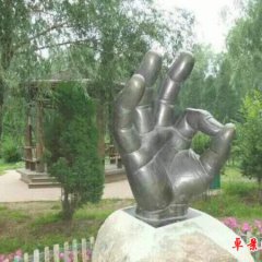 玻璃鋼ok手勢(shì)雕塑，景觀玻璃鋼雕塑