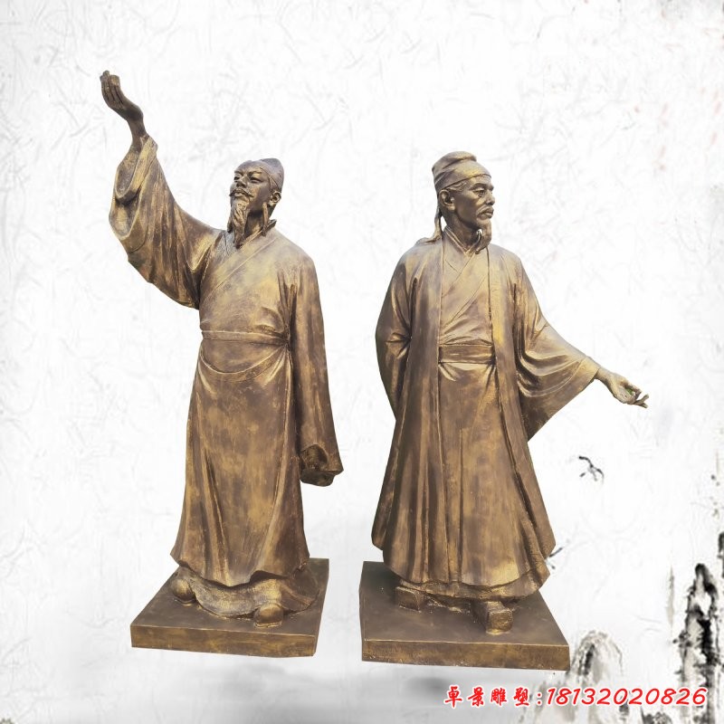 詩(shī)仙李白雕塑，玻璃鋼人物雕塑