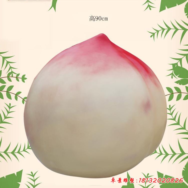 桃子雕塑，玻璃鋼仿真水果雕塑