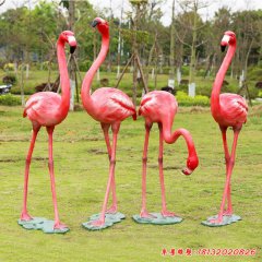 火烈鳥雕塑，玻璃鋼仿真動物雕塑