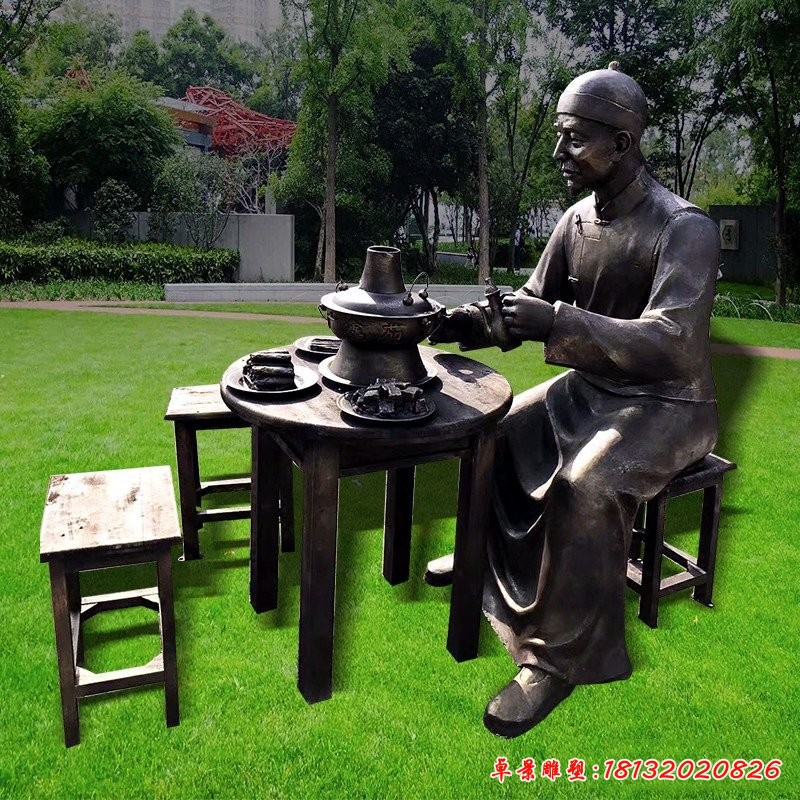 品嘗雕塑，玻璃鋼古代人物雕塑