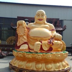 笑面佛雕塑，玻璃鋼坐式佛像