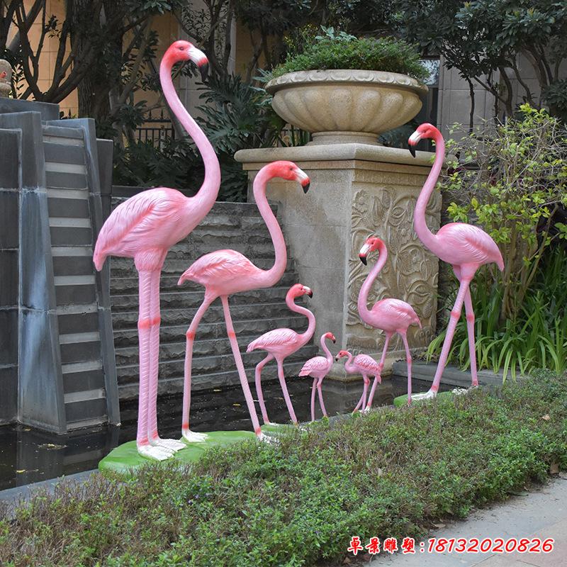 不銹鋼庭院火烈鳥(niǎo)雕塑 (2)