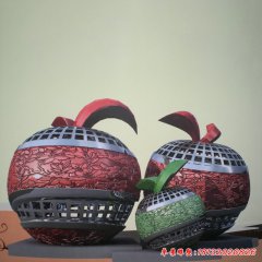 蘋(píng)果抽象雕塑 景觀不銹鋼雕塑