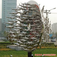 不銹鋼音樂(lè)魚(yú)雕塑